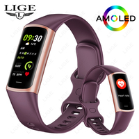 LIGE-Bracelet connecté de sport pour hommes et femmes, avec moniteur d'activité physique et de fréquence cardiaque, écran AMOLED, étanche, nouveau, 2024 1